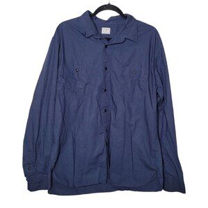 J.Crew Authentic work wear 100% Cotton Navy blue long sleeve button up XL
